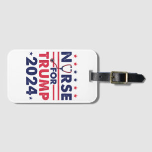 Etiqueta De Bagagem Enfermeiras Retro Para Trump 2024 Bandeira Estrela