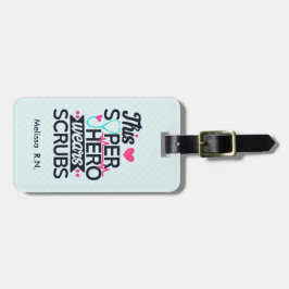 Etiqueta De Bagagem Enfermeiro Enfermeiro Super Herói Dizendo Tipograf