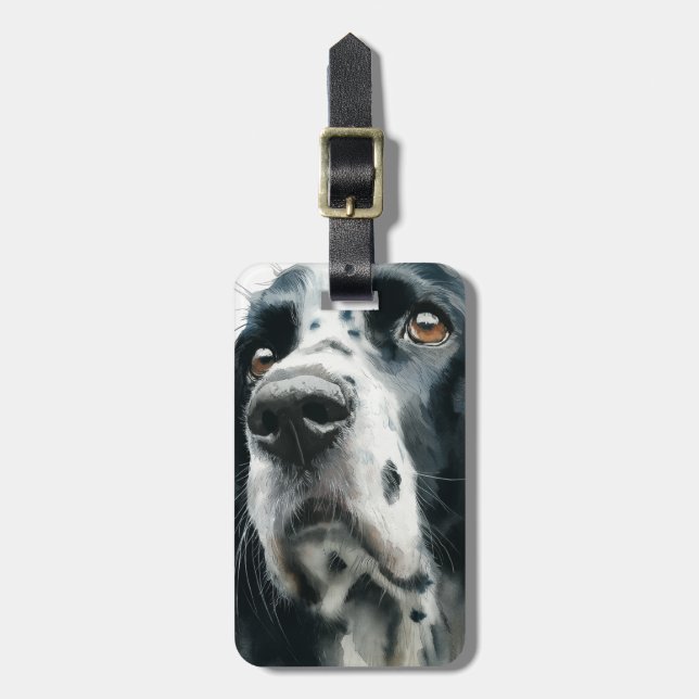 Etiqueta De Bagagem English springer spaniel portrait with ticking (Frente Vertical)