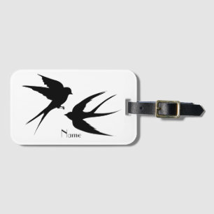 Etiqueta De Bagagem Engolir Aves Silhouettes Thunder_Cove