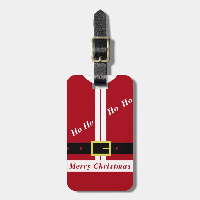 Etiqueta De Bagagem Engraçada Bagagem de Natal Santa Claus (Frente Vertical)