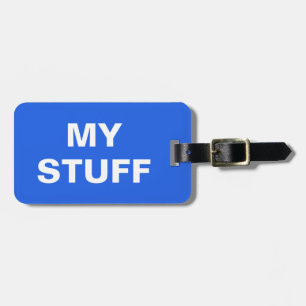 Etiqueta de bagagem engraçada com 'My Stuff' escr