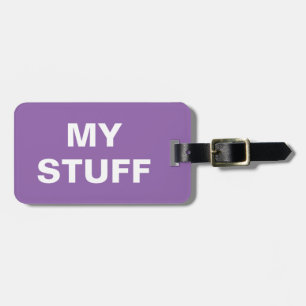 Etiqueta de bagagem engraçada com 'My Stuff' grava