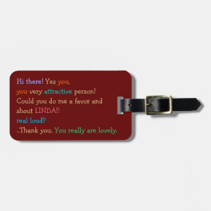 Etiqueta De Bagagem Engraçado Costume De Humor Mostra Meu Nome Viagem