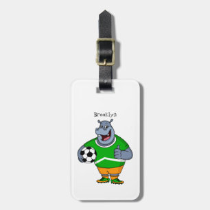 Etiqueta De Bagagem Engraçado desenho animado do jogador de futebol d