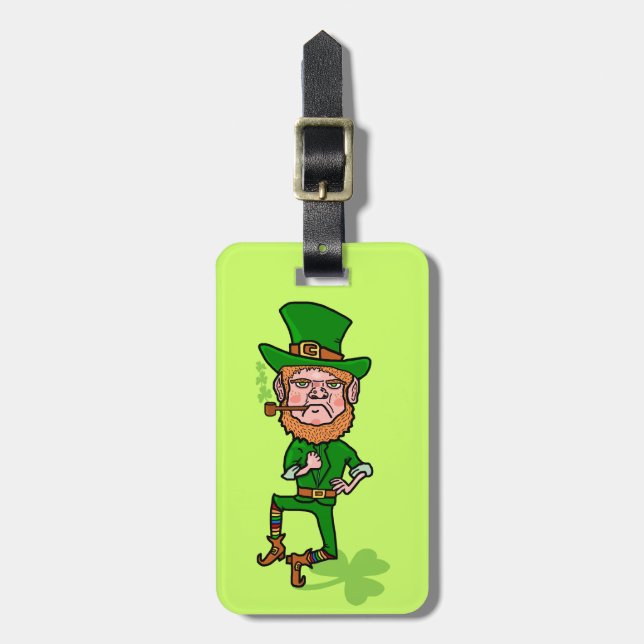 Etiqueta De Bagagem Engraçado Irlandês Lucky Leprechaun (Frente Vertical)