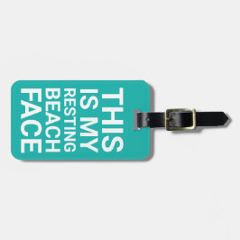 Etiqueta De Bagagem Engraçado Resting Beach Face | Viagem de chá