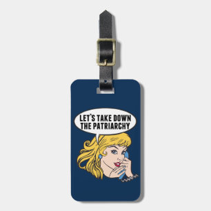 Etiqueta De Bagagem Engraçado Retro Feminista Pop de Arte Anti-Patria