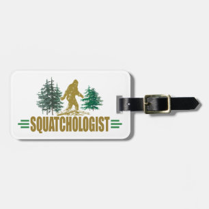 Etiqueta De Bagagem Engraçado Sasquatch, Esmagamento, Esmagamento, Cr