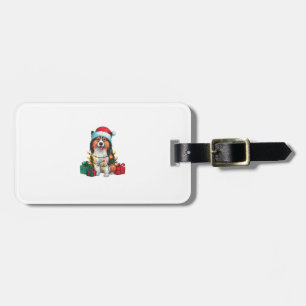 Etiqueta De Bagagem Engraçado Xmas Lighting Santa Hat Tamaskan Dog Chr