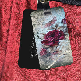 Etiqueta De Bagagem Ephemera Rosa vitoriana