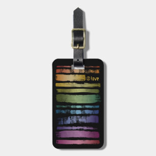 Etiqueta De Bagagem Equality Love Rainbow Brush Strokes LGBTQ ID656