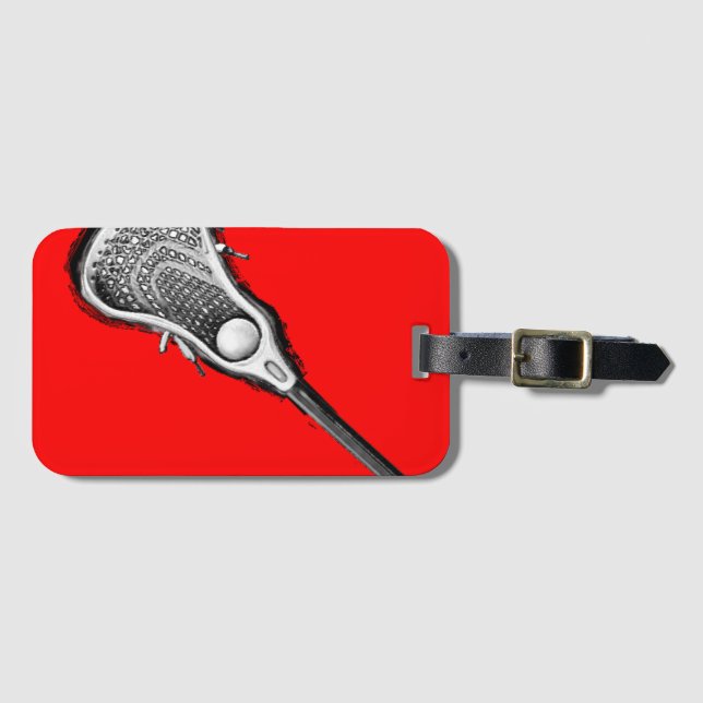 Etiqueta De Bagagem Equipamento de Lacrosse (Frente Horizontal)