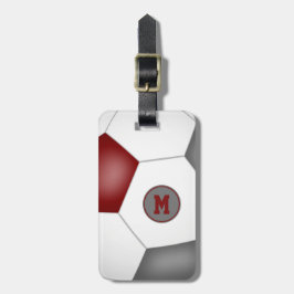 Etiqueta De Bagagem equipe de cinza de maroon colorido saco de futebol