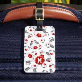 Etiqueta De Bagagem equipe de futebol da cinza vermelha colorido padrã