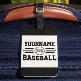 Etiqueta De Bagagem Equipe de NOME Personalizada do Jogador de Basebal