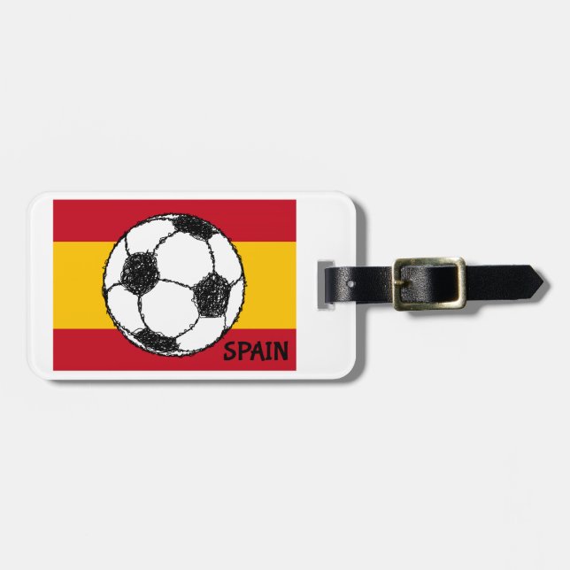 Etiqueta De Bagagem Esboço de futebol, Espanha (Frente Horizontal)