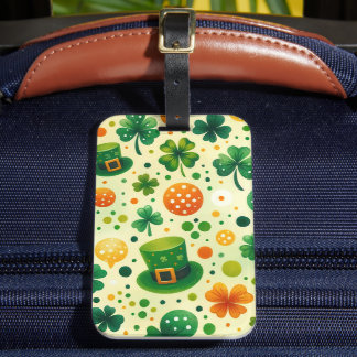 ETIQUETA DE BAGAGEM ESCADAS DO TEMA VERDE E LARANJA IRLANDÊS