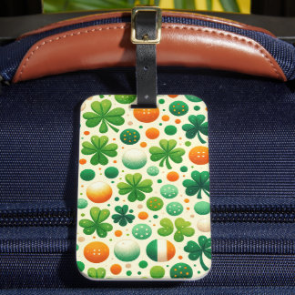 ETIQUETA DE BAGAGEM ESCADAS DO TEMA VERDE E LARANJA IRLANDÊS