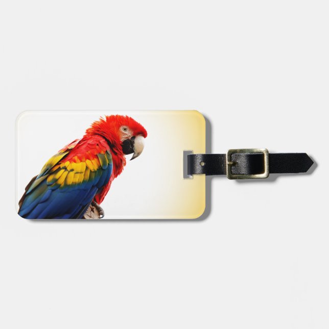Etiqueta De Bagagem Escarlate do Macaw (Frente Horizontal)