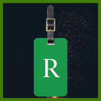 Etiqueta De Bagagem ESCOLHA A COR OU A Bag do Monograma Verde