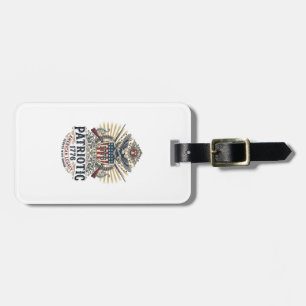 Etiqueta De Bagagem Escudo de Batalha Patriótico 1776 Símbolo Inspirad