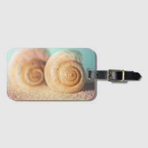 Etiqueta De Bagagem Escudos do nautilus na praia