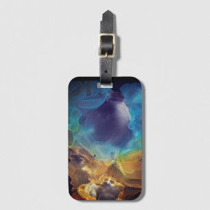 Etiqueta De Bagagem Espaço Nebula azul Amarelo Álcool Arte