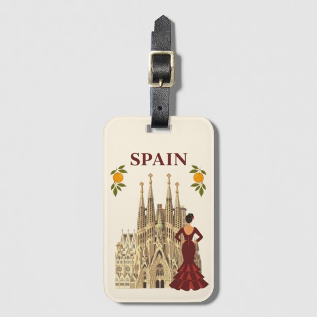 Etiqueta De Bagagem Espanha (Frente Vertical)