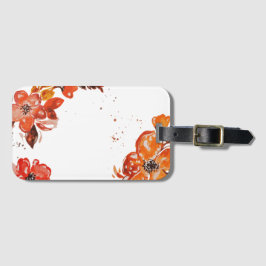 Etiqueta De Bagagem Espelho compacto de flor de laranja de cor aquosa