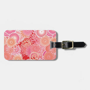 Etiqueta De Bagagem Espelho, cor-de-rosa, coral, pêssego e creme