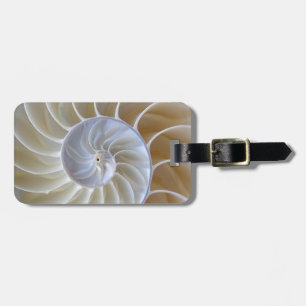Etiqueta De Bagagem Espiral dourada do Seashell do nautilus