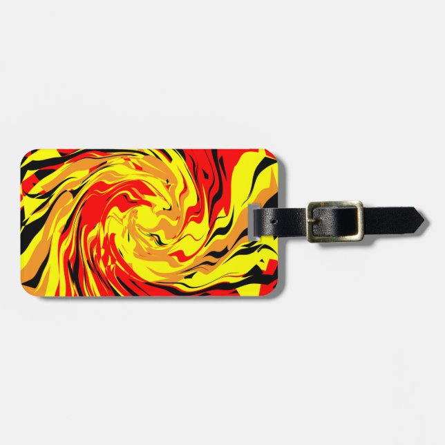 Etiqueta De Bagagem Espiral Fireball (Frente Horizontal)