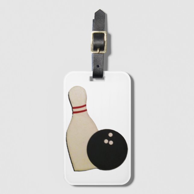 Etiqueta De Bagagem Esportes de Boliche (Frente Vertical)