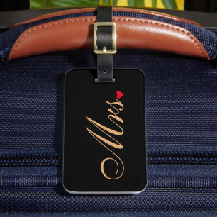 Etiqueta De Bagagem Esposa Noiva Casamento Casal Chic Elegante Viagem