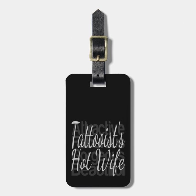 Etiqueta De Bagagem Esposa quente dos Tattooists (Frente Vertical)