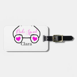 Etiqueta De Bagagem Esquadrão-preto-rosa-esquadrão-preto