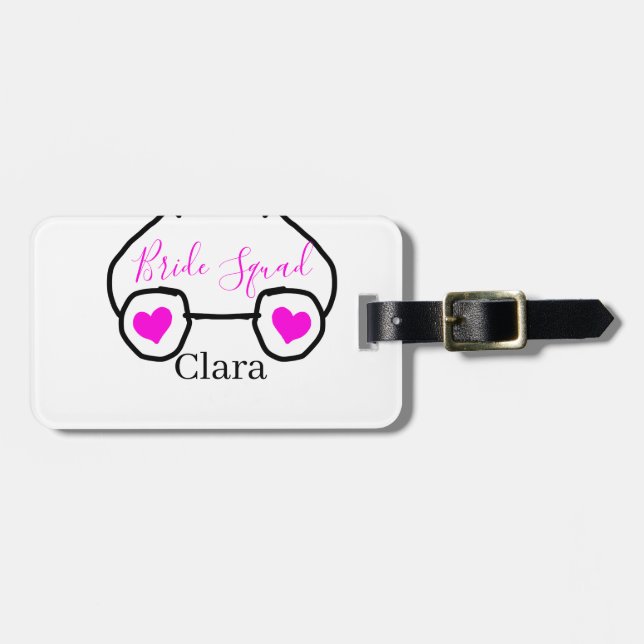 Etiqueta De Bagagem Esquadrão-preto-rosa-esquadrão-preto (Frente Horizontal)