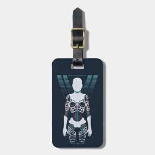 Etiqueta De Bagagem Esqueleto do Android de Westworld sobre o