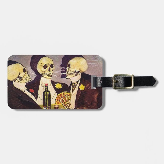 Etiqueta De Bagagem Esqueletos de jogo (Frente Horizontal)