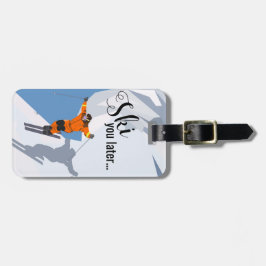 Etiqueta De Bagagem Esqui Engraçado | Esportes de inverno de Viagem Sk