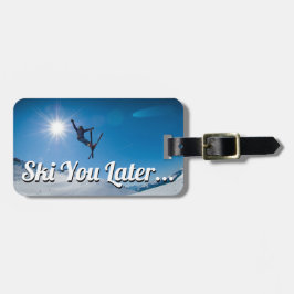 Etiqueta De Bagagem Esqui Engraçado Personalizado | VIAGEM