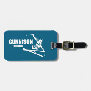 Etiqueta De Bagagem Esquiador de Gunnison Colorado