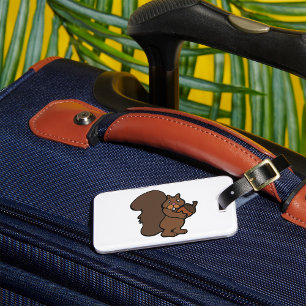 Etiqueta De Bagagem Esquilo com Noz Cute Animal da Floresta