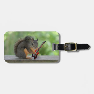 Etiqueta De Bagagem Esquilo que joga uma guitarra elétrica