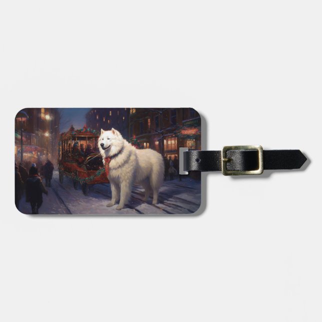 Etiqueta De Bagagem Estação Festiva de Natal Samoia (Frente Horizontal)