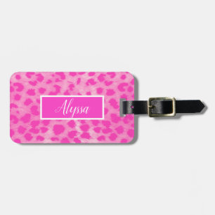 Etiqueta De Bagagem Estampa Personalizada de Animal Leopardo Rosa Guep