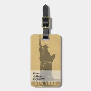 Etiqueta De Bagagem Estátua Vintage Da Liberdade