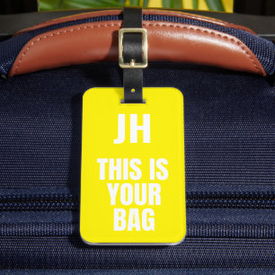 Etiqueta De Bagagem Este É O Seu Saco Iniciais personalizadas Amarel