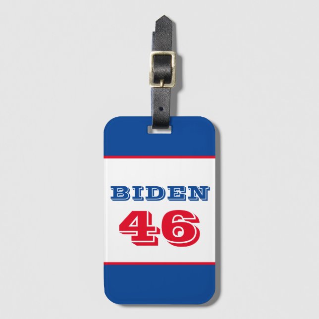 Etiqueta De Bagagem Estilo Collegiado Biden 46 (Frente Vertical)